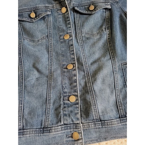 Jones New York Jeans Medium Wash Stretch Denim Jean Jacket Size S - Picture 4 of 5